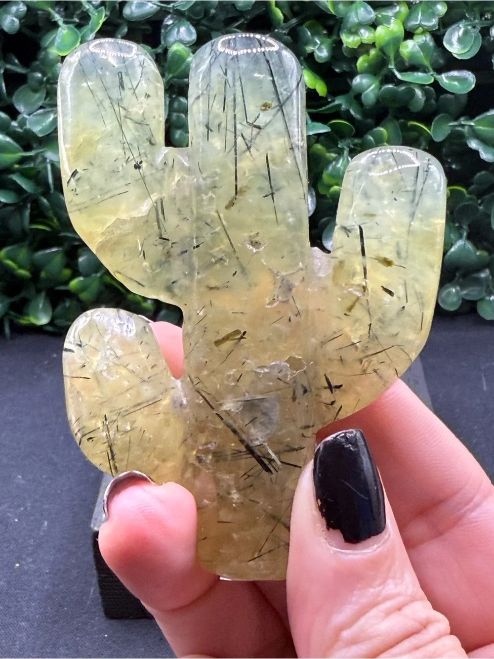 Prehnite Cactus Carving